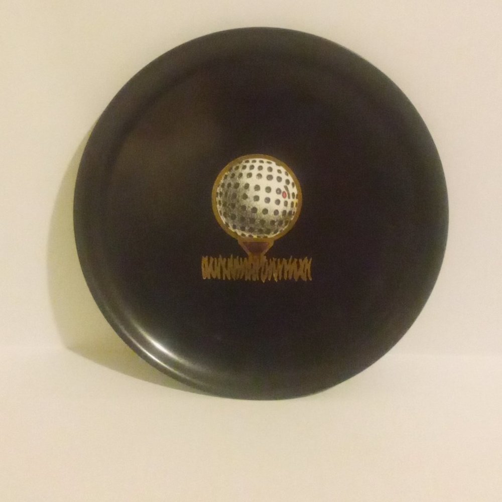 Vintage Mid-Century Modern Couroc Alcohol Proof Serving Tray Golf Theme